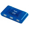 HAMA 49008 COMPACT HUB 1:4 USB 2.0 WITH POWER BLUE