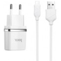HOCO C12 TRAVEL CHARGER 2.4A 2xUSB + MICRO USB CABLE WHITE